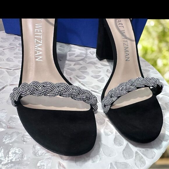 Stuart Weitzman Embellished Women's Nearlynude Highshine Sandal EUR 39 US 8.5 - Picture 7 of 13